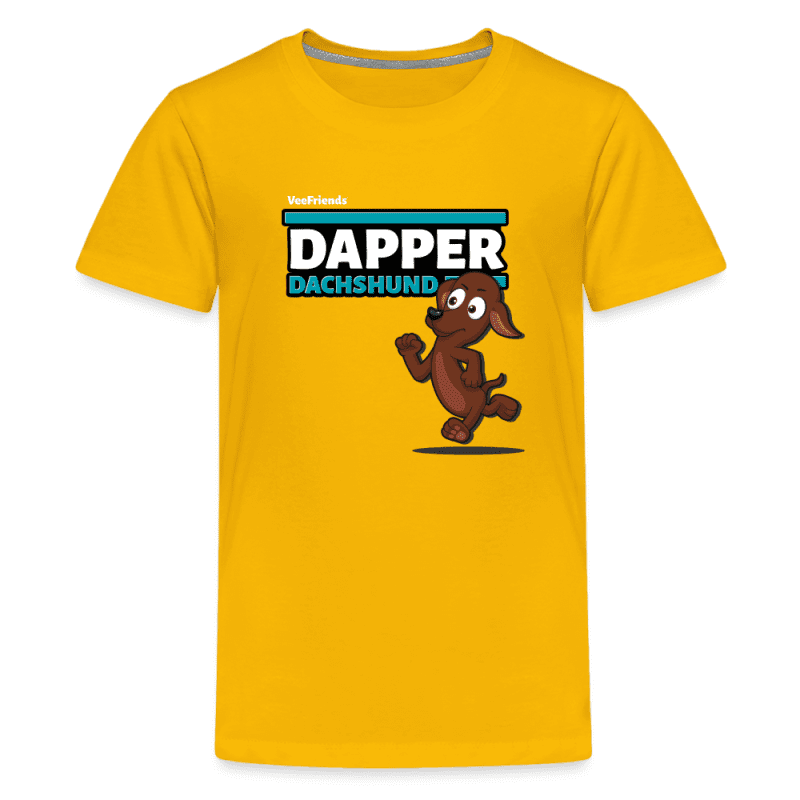 Dapper Dachshund Character Comfort Kids Tee - sun yellow