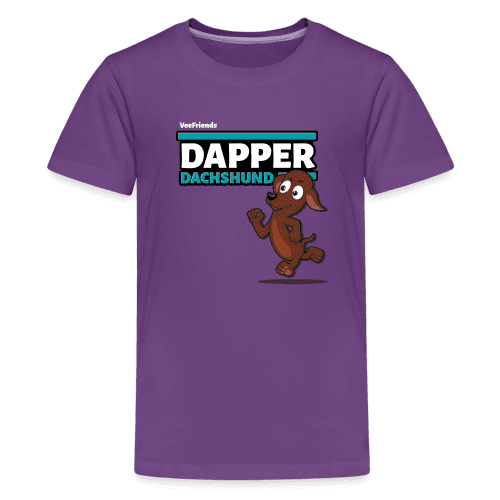 Dapper Dachshund Character Comfort Kids Tee - purple