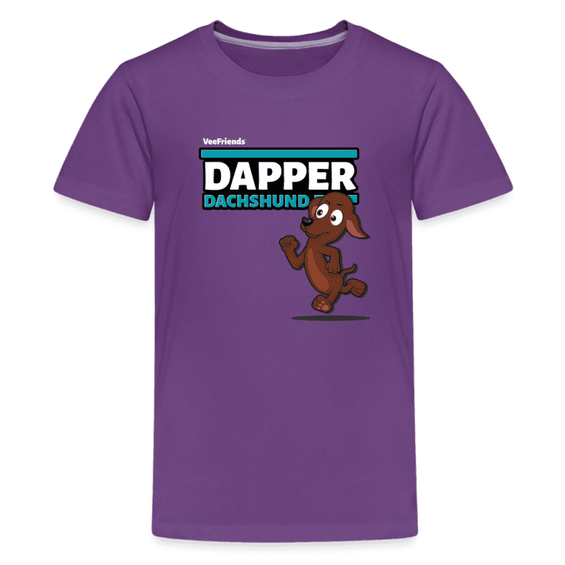 Dapper Dachshund Character Comfort Kids Tee - purple