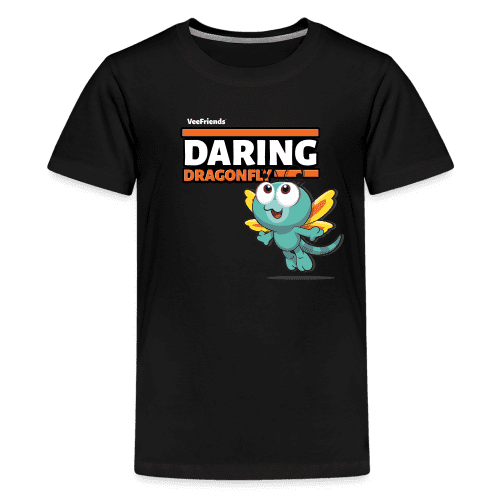 Daring Dragonfly Character Comfort Kids Tee - black