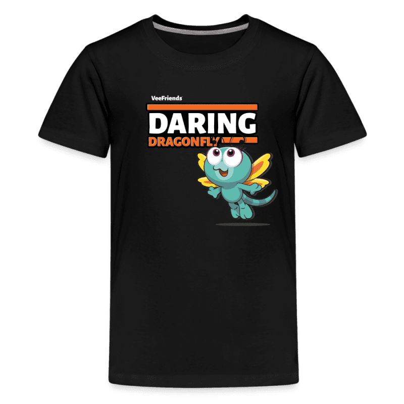 Daring Dragonfly Character Comfort Kids Tee - black