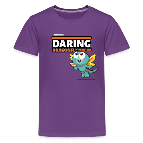 Daring Dragonfly Character Comfort Kids Tee - purple