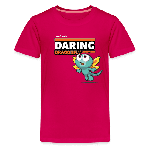 Daring Dragonfly Character Comfort Kids Tee - dark pink