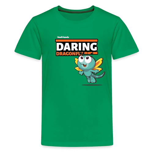 Daring Dragonfly Character Comfort Kids Tee - kelly green