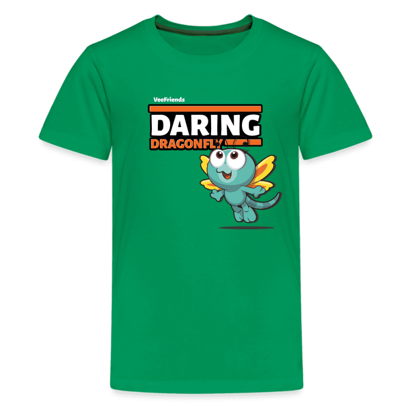 Daring Dragonfly Character Comfort Kids Tee - kelly green