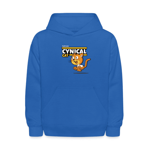 Cynical Cat Character Comfort Kids Hoodie - royal blue