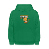 Cynical Cat Character Comfort Kids Hoodie - kelly green