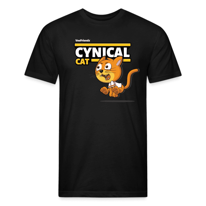 Cynical Cat Character Comfort Adult Tee - black