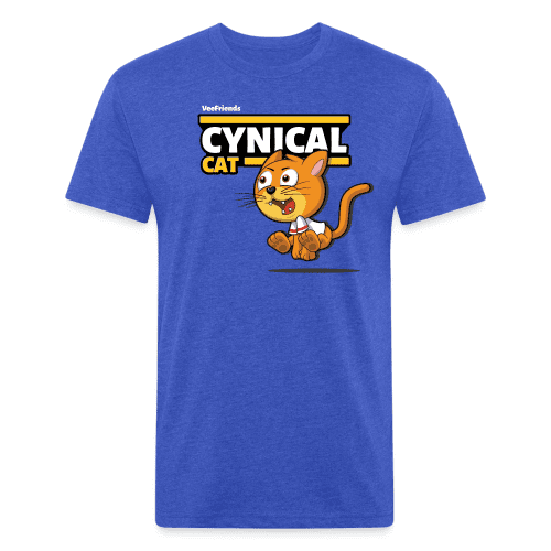 Cynical Cat Character Comfort Adult Tee - heather royal