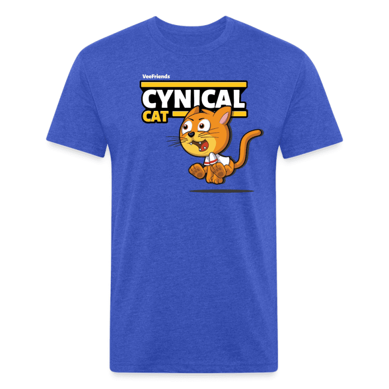 Cynical Cat Character Comfort Adult Tee - heather royal