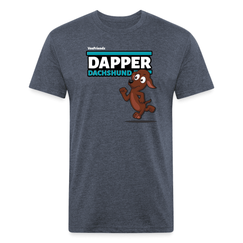 Dapper Dachshund Character Comfort Adult Tee - heather navy