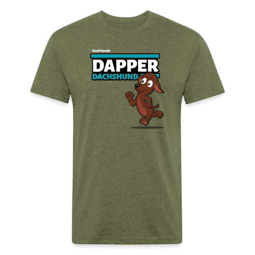 Dapper Dachshund Character Comfort Adult Tee - heather military green