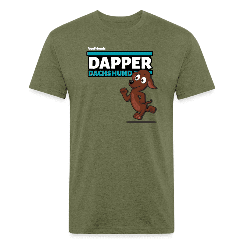 Dapper Dachshund Character Comfort Adult Tee - heather military green