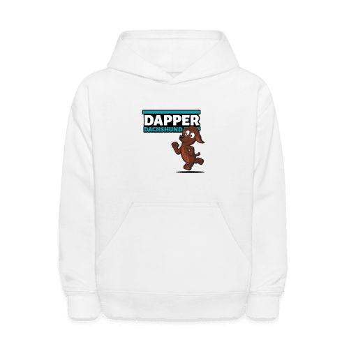 Dapper Dachshund Character Comfort Kids Hoodie - white