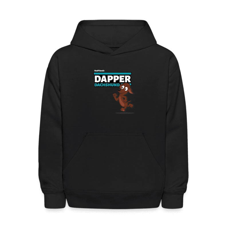 Dapper Dachshund Character Comfort Kids Hoodie - black