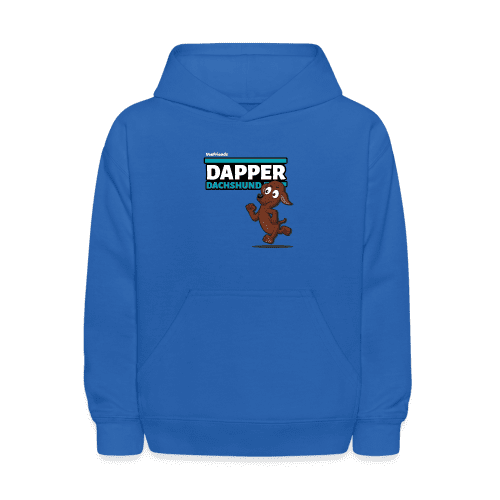 Dapper Dachshund Character Comfort Kids Hoodie - royal blue