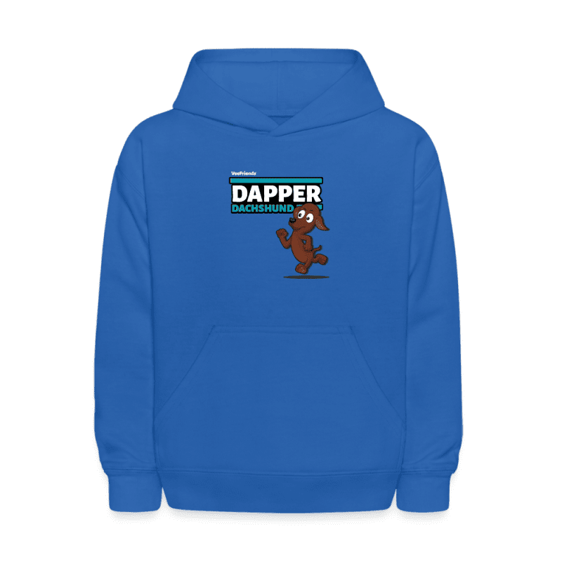 Dapper Dachshund Character Comfort Kids Hoodie - royal blue