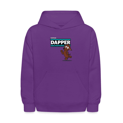 Dapper Dachshund Character Comfort Kids Hoodie - purple