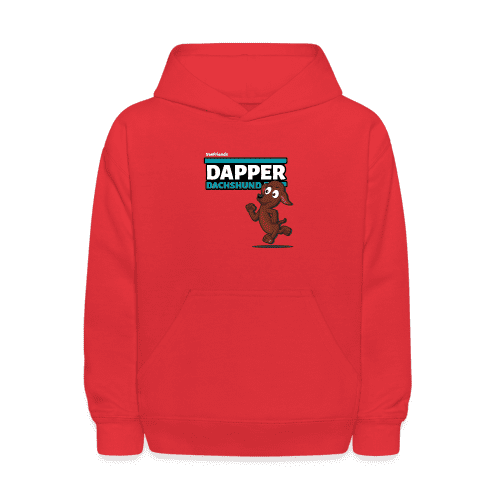 Dapper Dachshund Character Comfort Kids Hoodie - red