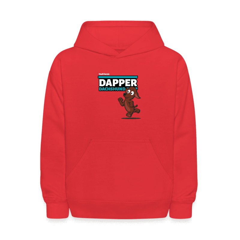 Dapper Dachshund Character Comfort Kids Hoodie - red