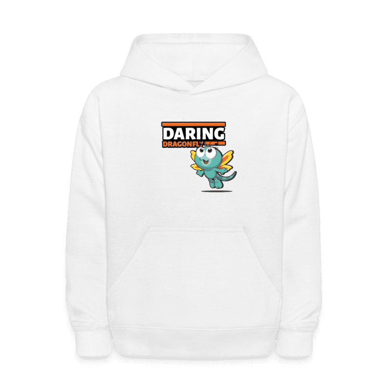 Daring Dragonfly Character Comfort Kids Hoodie - white