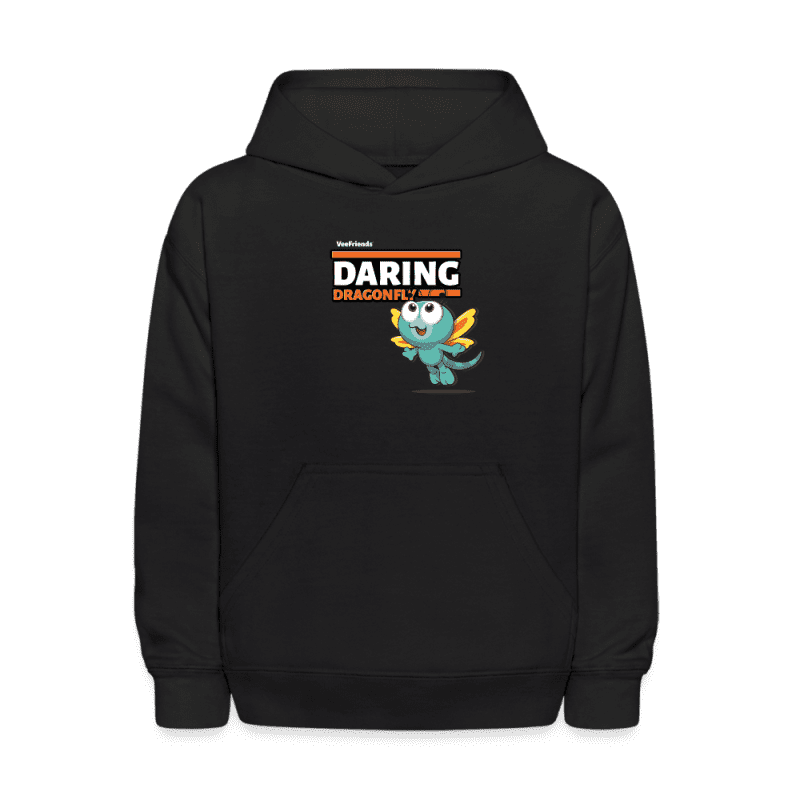 Daring Dragonfly Character Comfort Kids Hoodie - black