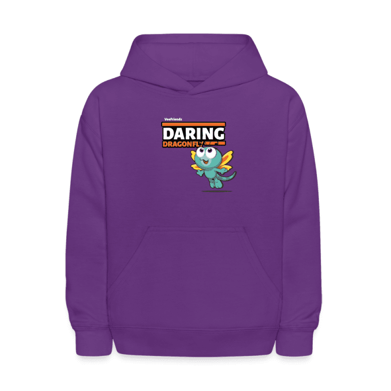 Daring Dragonfly Character Comfort Kids Hoodie - purple