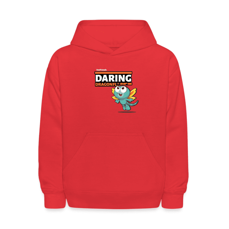 Daring Dragonfly Character Comfort Kids Hoodie - red