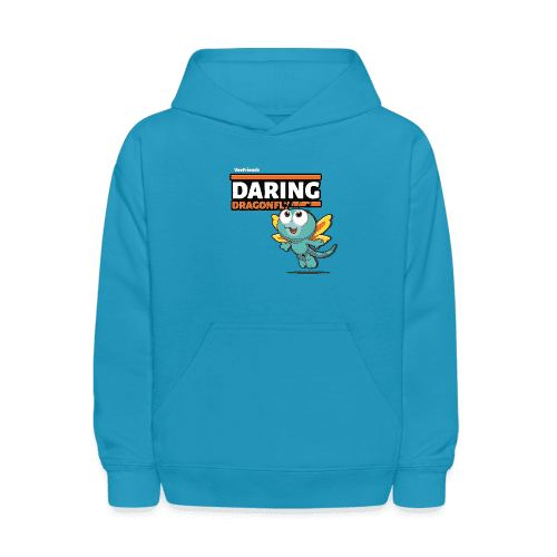 Daring Dragonfly Character Comfort Kids Hoodie - turquoise