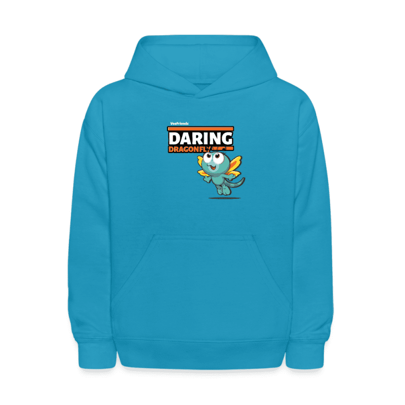 Daring Dragonfly Character Comfort Kids Hoodie - turquoise