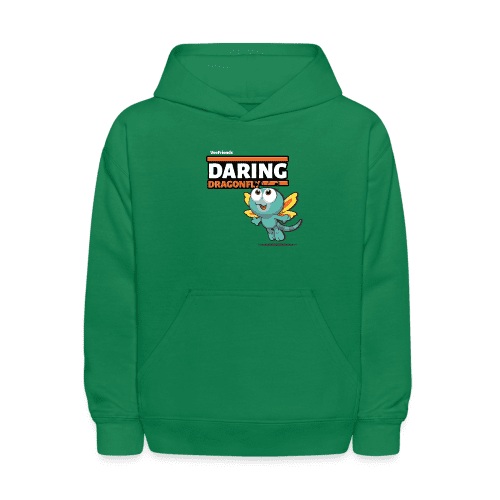 Daring Dragonfly Character Comfort Kids Hoodie - kelly green