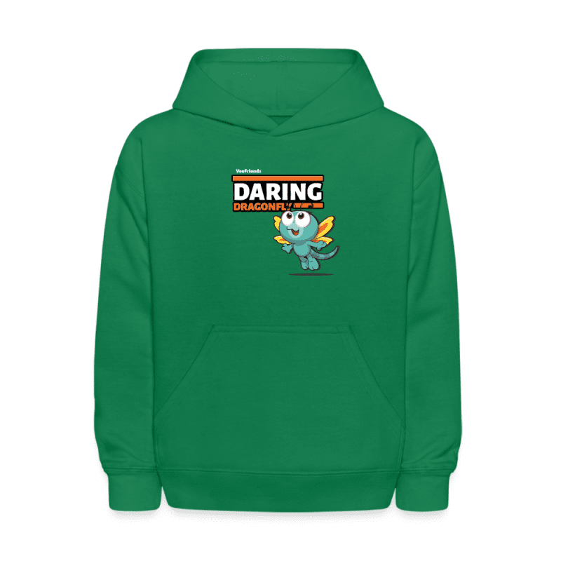 Daring Dragonfly Character Comfort Kids Hoodie - kelly green