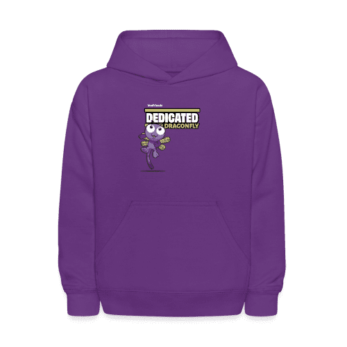 Dedicated Dragonfly Character Comfort Kids Hoodie - purple