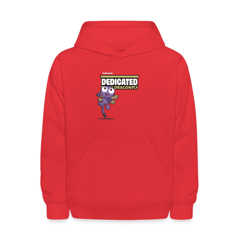 Dedicated Dragonfly Character Comfort Kids Hoodie - red