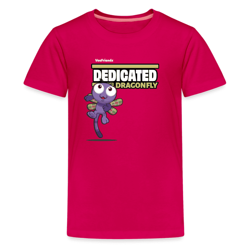 Dedicated Dragonfly Character Comfort Kids Tee - dark pink