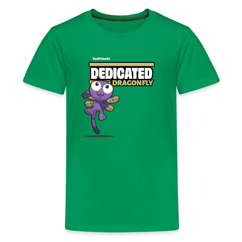 Dedicated Dragonfly Character Comfort Kids Tee - kelly green