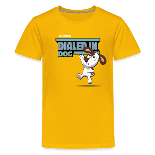 Dialed In Dog Character Comfort Kids Tee - sun yellow