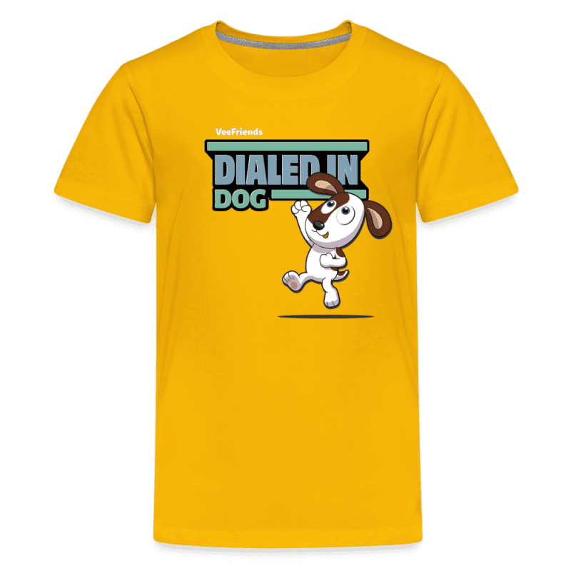 Dialed In Dog Character Comfort Kids Tee - sun yellow