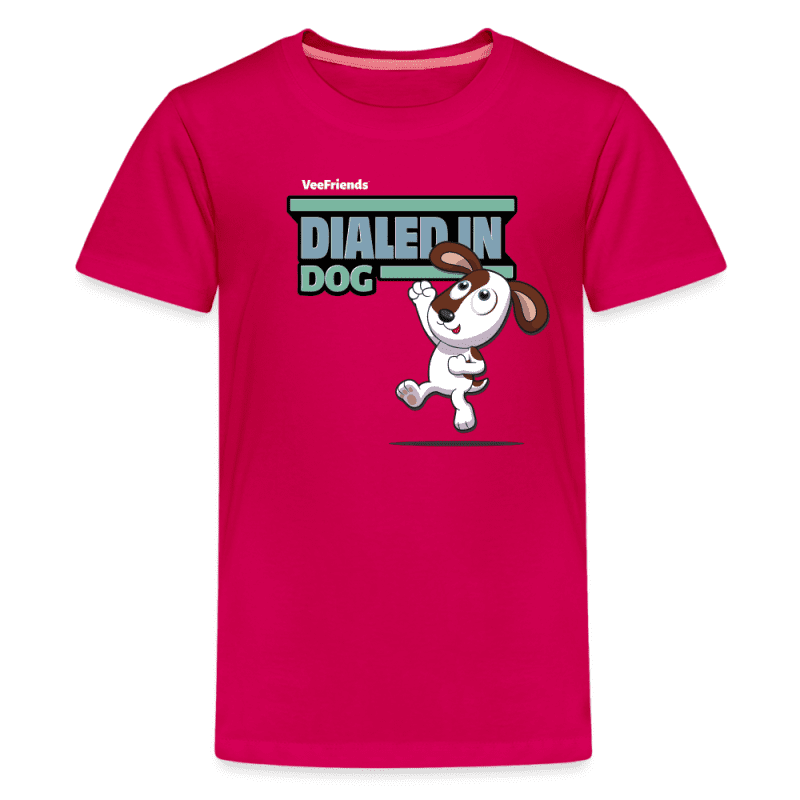 Dialed In Dog Character Comfort Kids Tee - dark pink