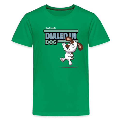 Dialed In Dog Character Comfort Kids Tee - kelly green