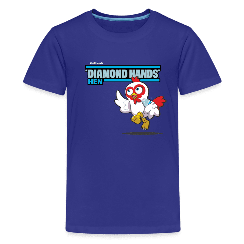 "Diamond Hands" Hen Character Comfort Kids Tee - royal blue