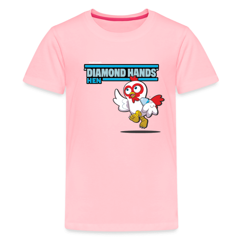 "Diamond Hands" Hen Character Comfort Kids Tee - pink