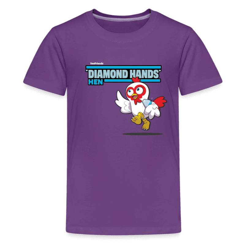 "Diamond Hands" Hen Character Comfort Kids Tee - purple