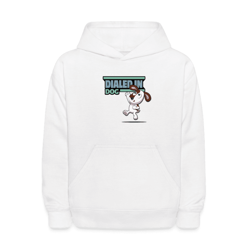 Dialed In Dog Character Comfort Kids Hoodie - white