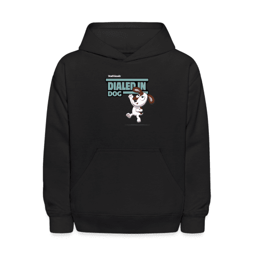 Dialed In Dog Character Comfort Kids Hoodie - black