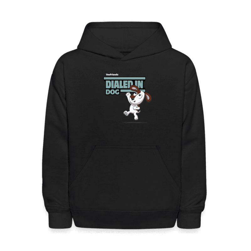 Dialed In Dog Character Comfort Kids Hoodie - black