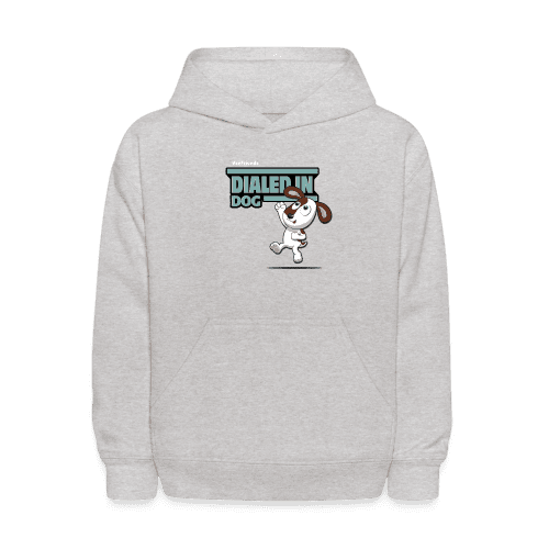 Dialed In Dog Character Comfort Kids Hoodie - heather gray