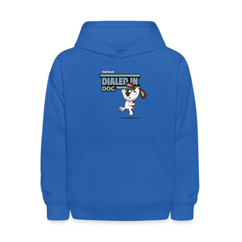 Dialed In Dog Character Comfort Kids Hoodie - royal blue