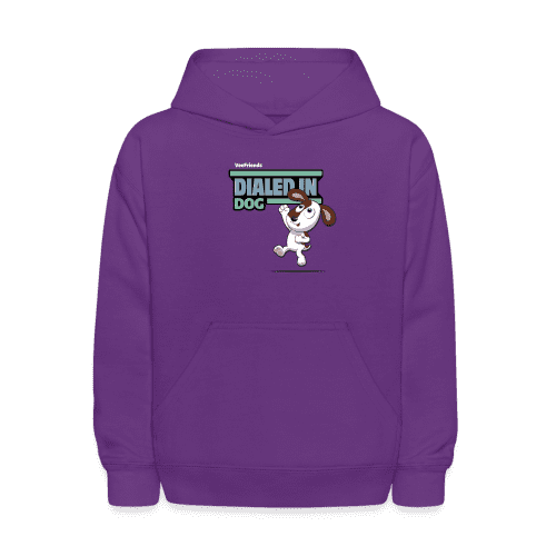 Dialed In Dog Character Comfort Kids Hoodie - purple