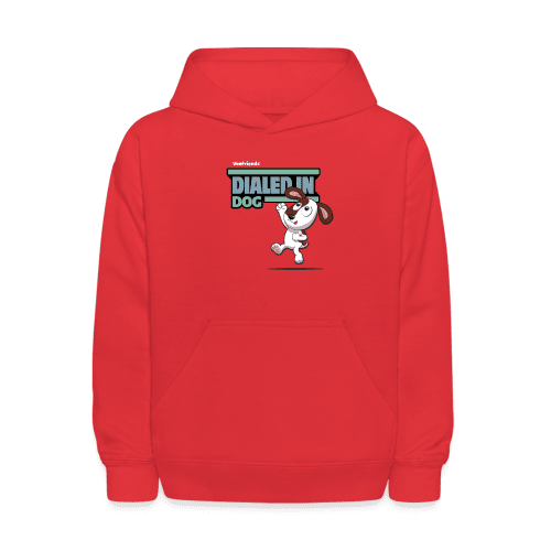 Dialed In Dog Character Comfort Kids Hoodie - red